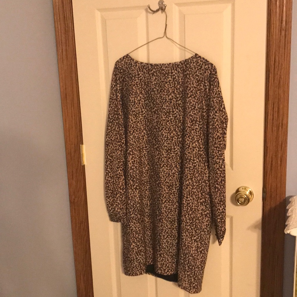 LOFT long sleeve print dress